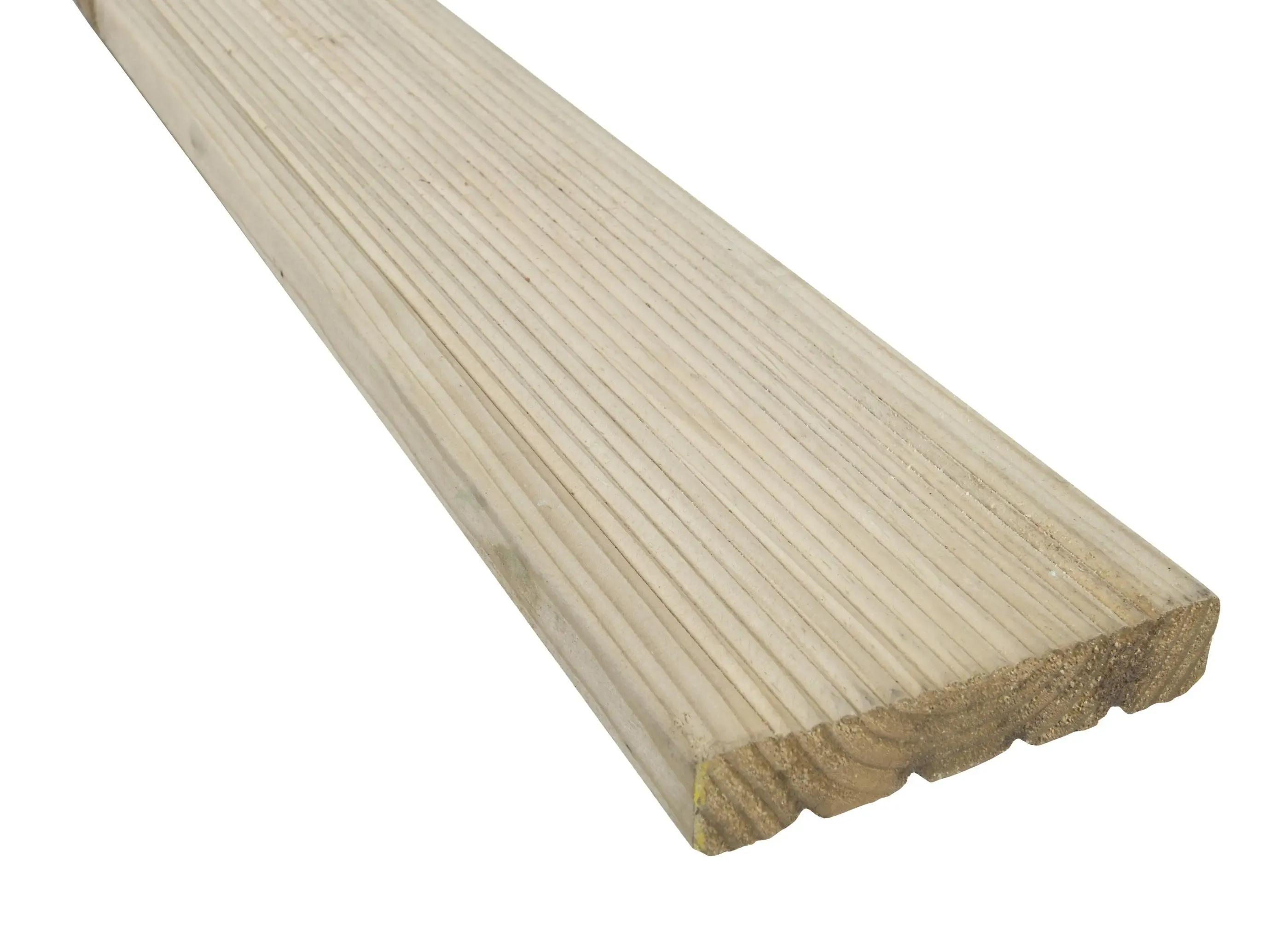 Grooved/Reeded Treated Timber Decking Board 29 x 124 x 3000mm (Fin. 26 x 120mm)
