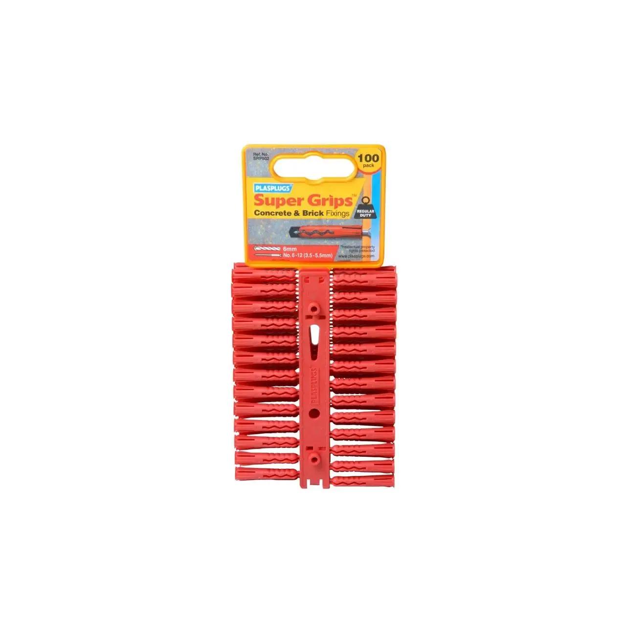 Supergrip Regular Duty Fixings - Red (Qty.100)