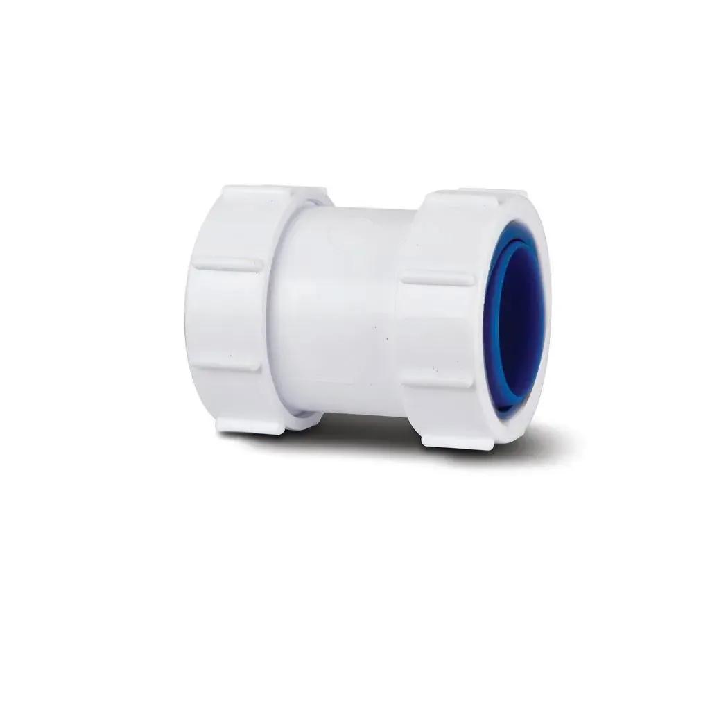 Compression Waste Straight Connector 32mm - White