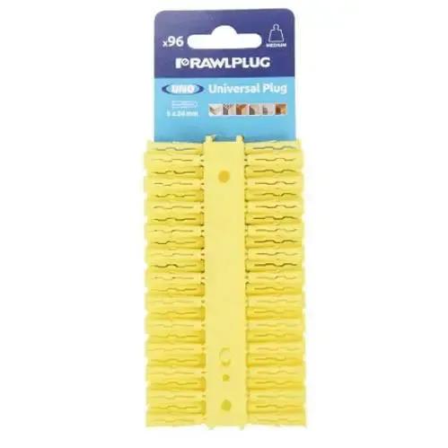 Plastic Wall Plug - Yellow, 24mm (Qty.96)