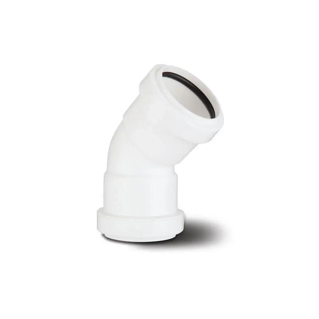 Push Fit Waste 40mm White Obtuse Elbow 45°