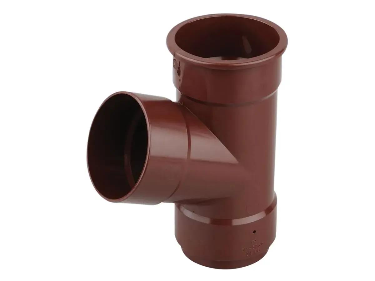 Round Gutter 112mm Branch - 67.5° 68mm Brown