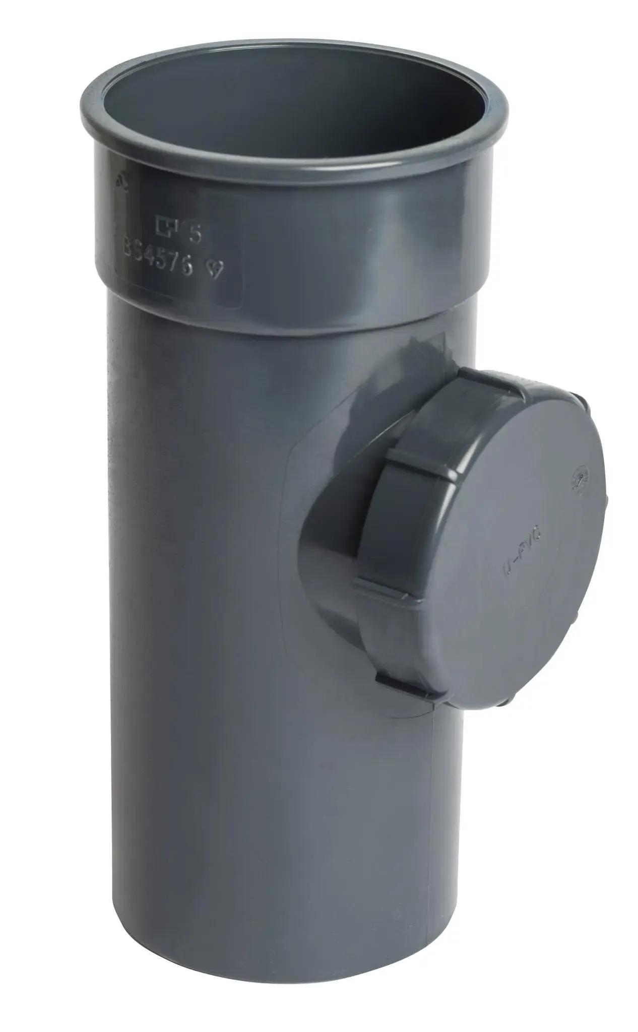 Access Pipe With Screwed Door 68mm Anthracite Grey