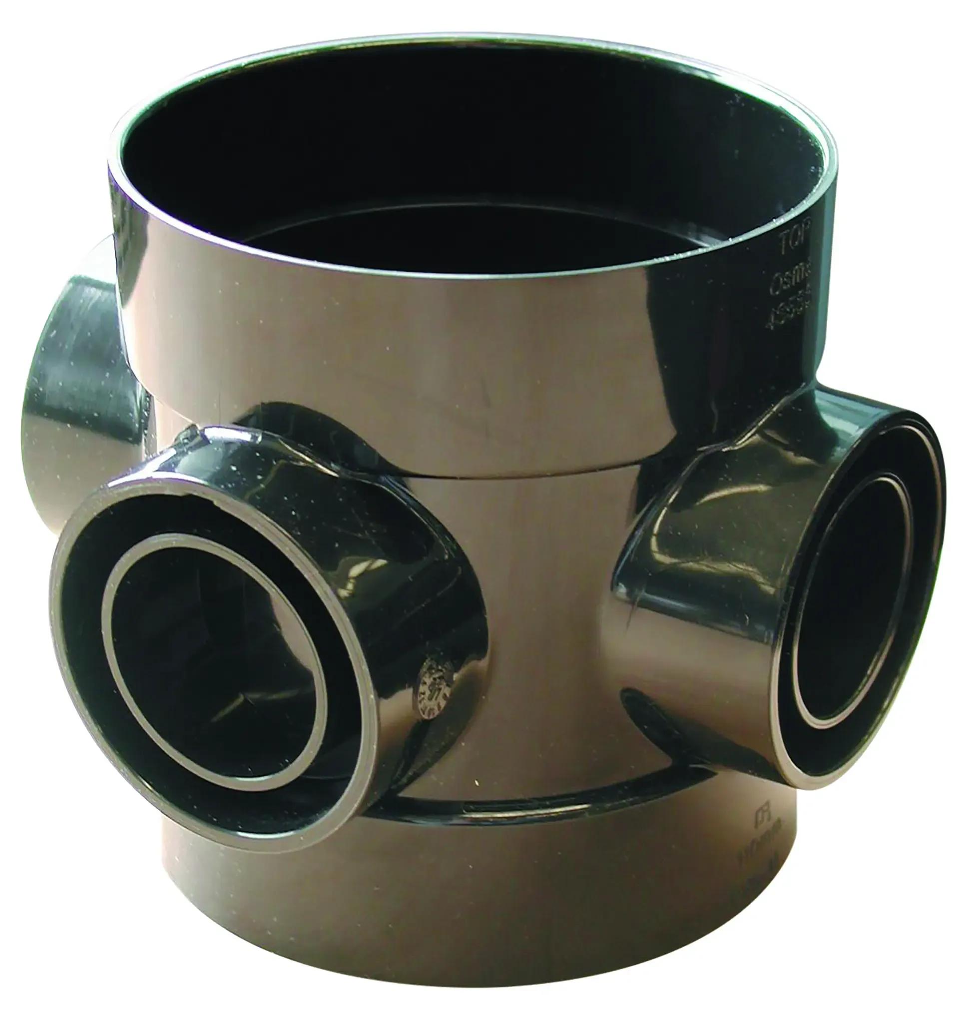 Short Double Socket Bossed Pipe 110mm Black