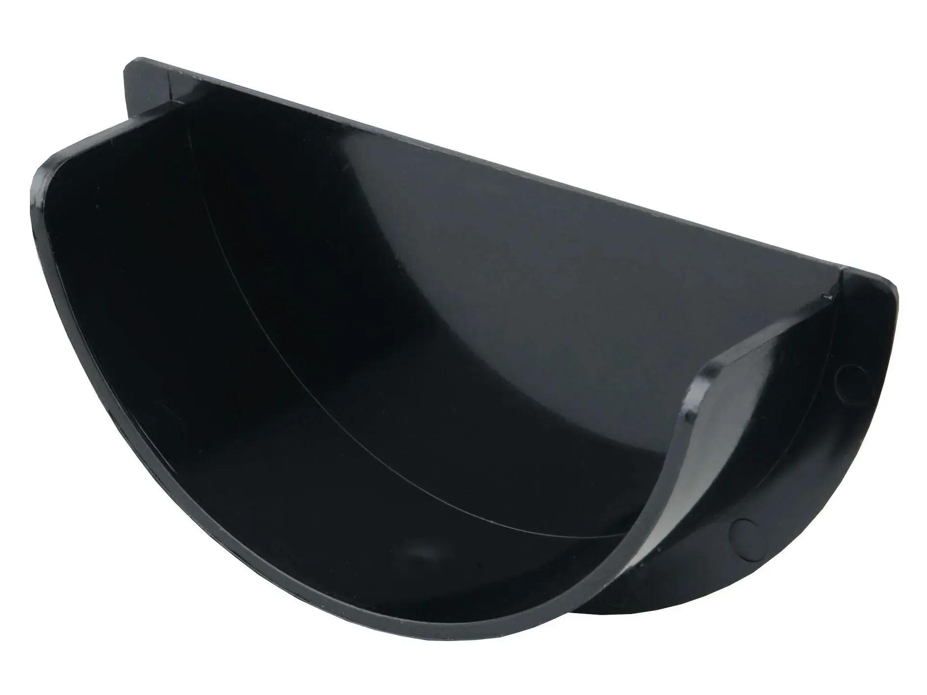 Round Gutter Stopend - Internal 12mm Black