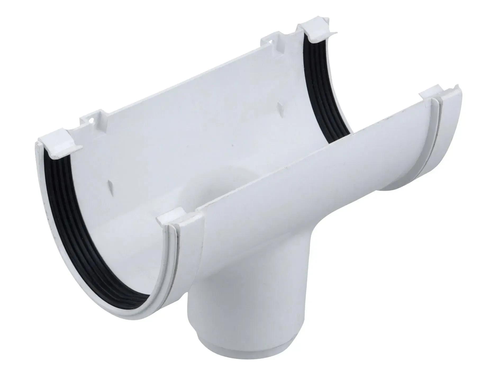 Deep Round Gutter 113mm Running Outlet White
