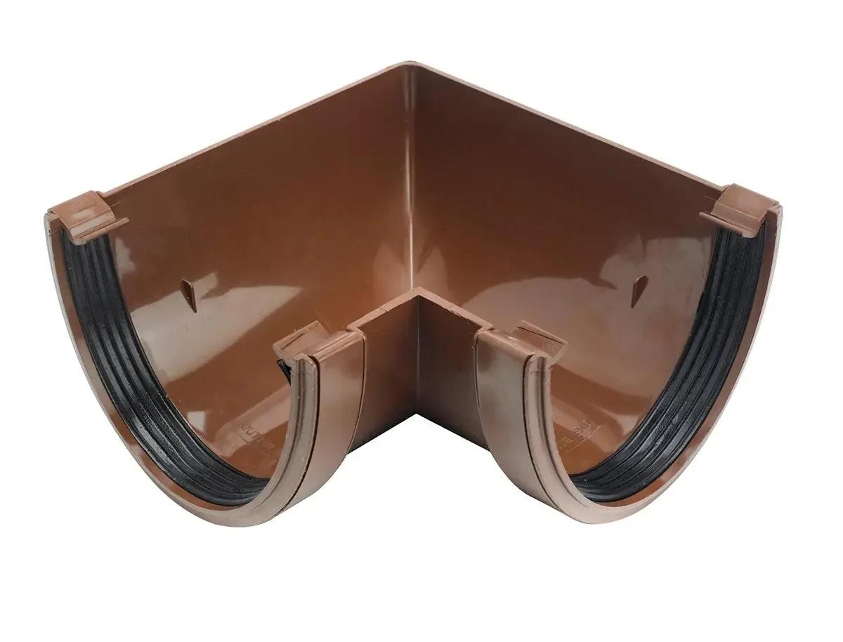 Deep Round Gutter Angle 90° 113mm Brown