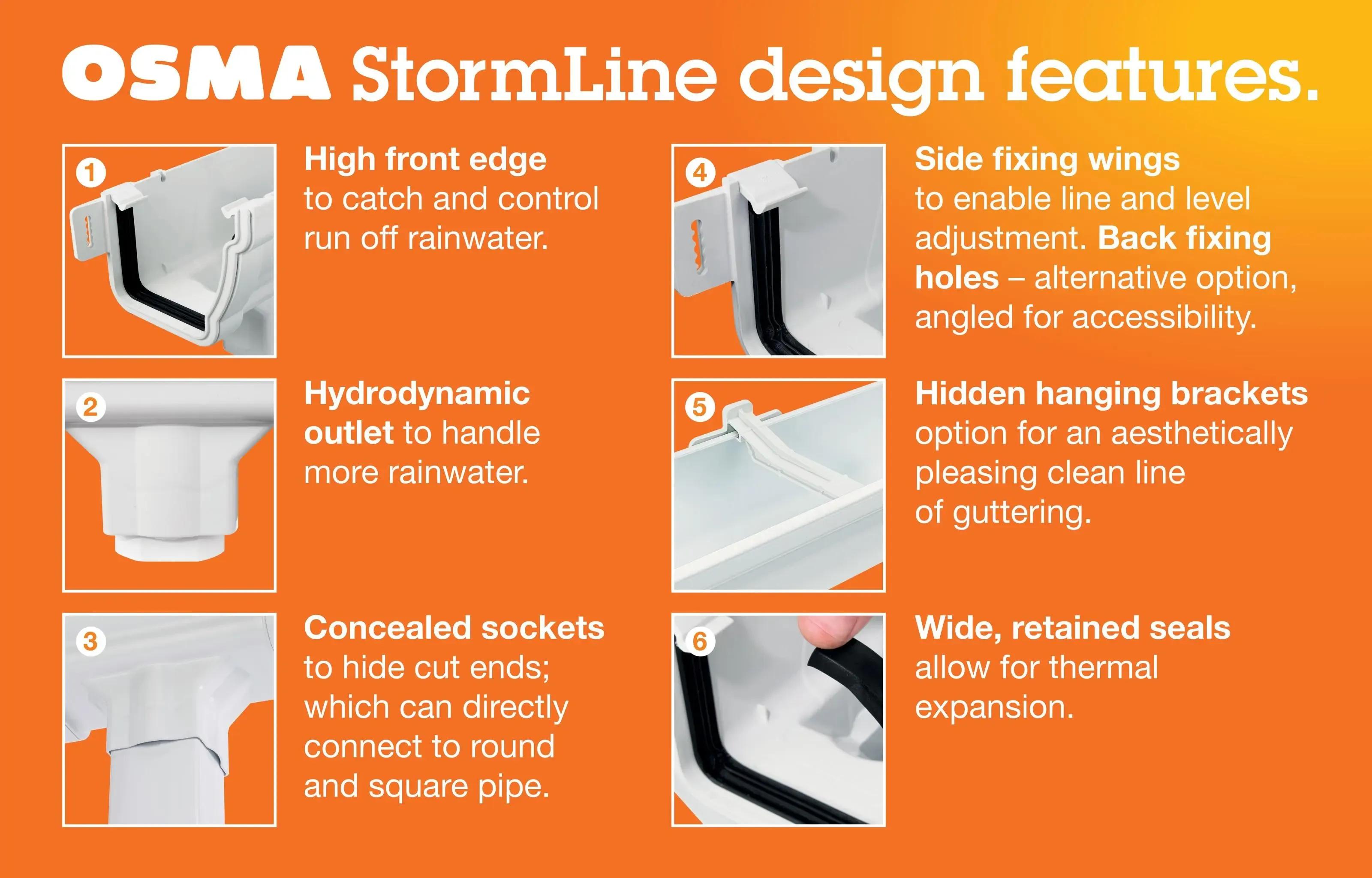 Storm Stopend, External Right-Hand, 111mm, Black