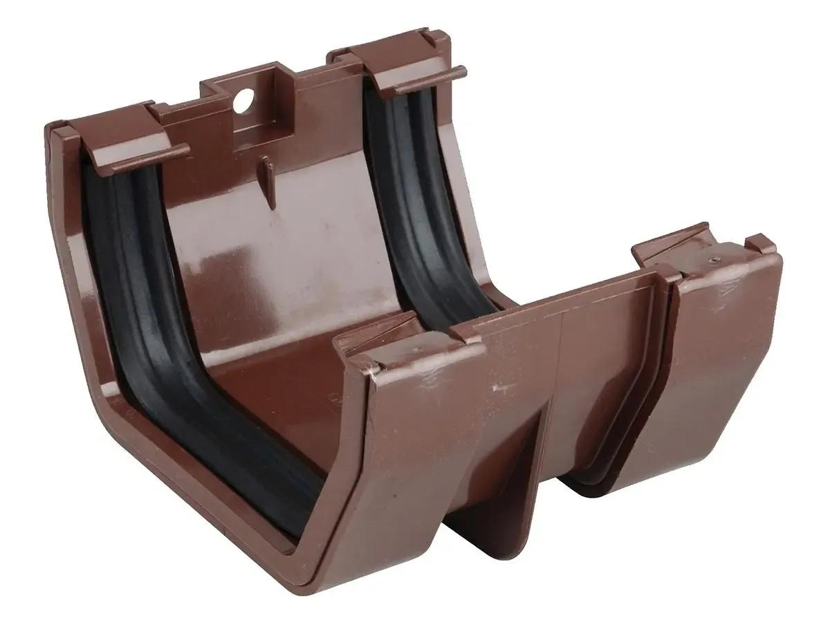 Square Gutter Jointing Bracket 100mm Brown