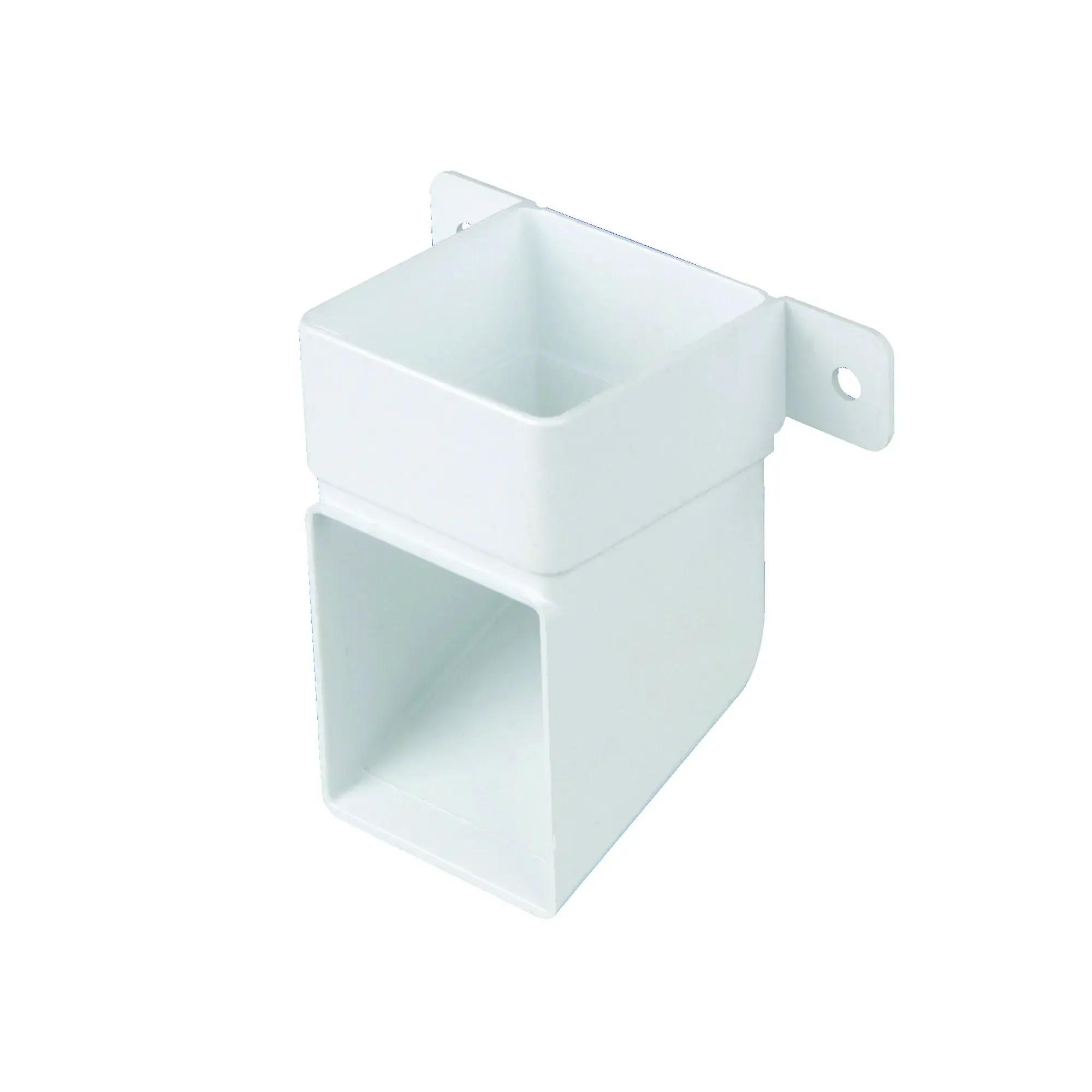 Square Pipe Shoe & Bracket 61mm - White