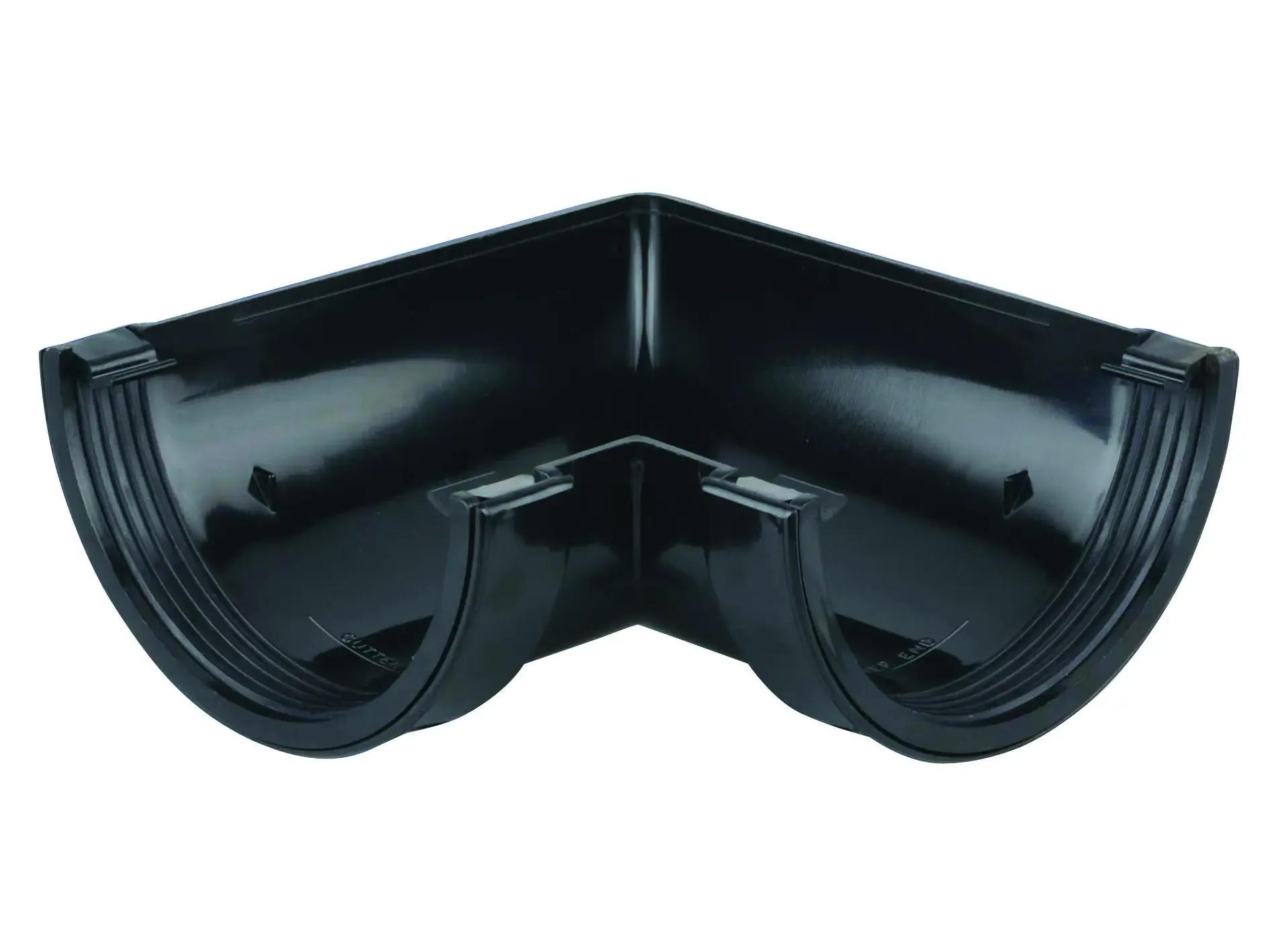 Round Gutter Angle 90° 125mm - Black