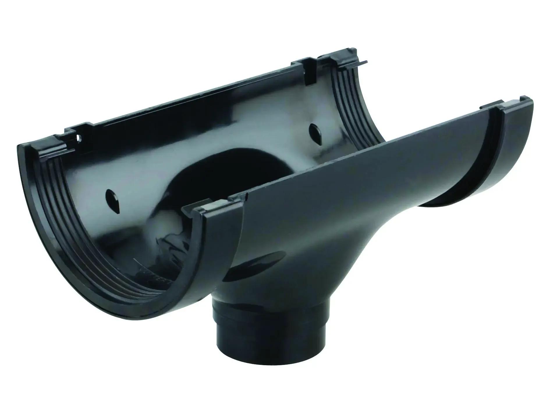 Round Gutter 125mm Running Outlet Black