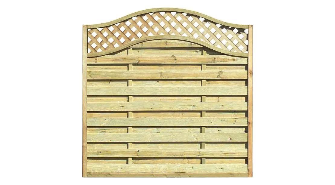 Staggered Waved Trellis Fence Panel Natural 1800 x 900mm (3x6ft)