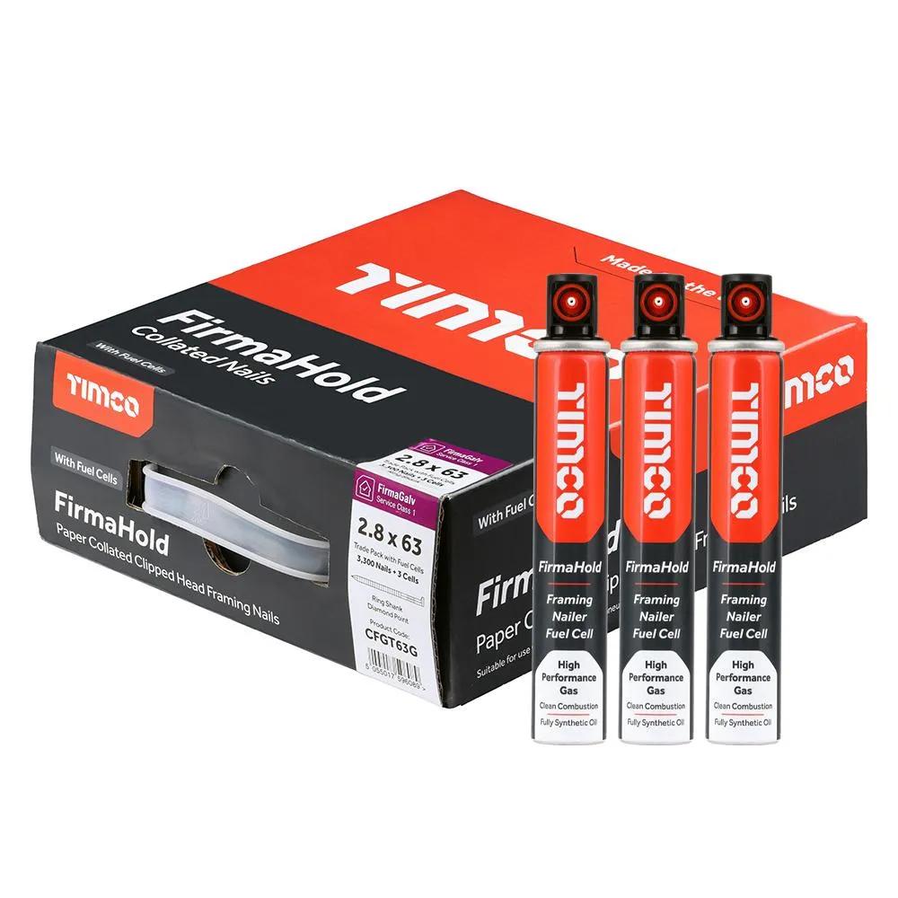 Collated Clipped Head Ring Shank Nails/Fuel 3.1 x 75mm Class 1 Bright Steel (2200+2)