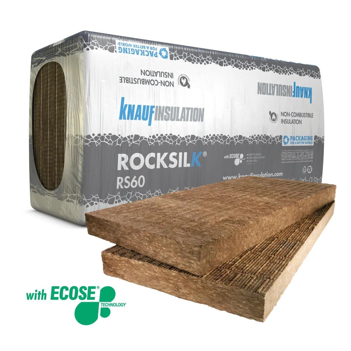 Knauf Rocksilk® RS60 50mm – 600mm x 1200mm (6.48m²)