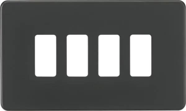 Screwless 4G grid faceplate – anthracite