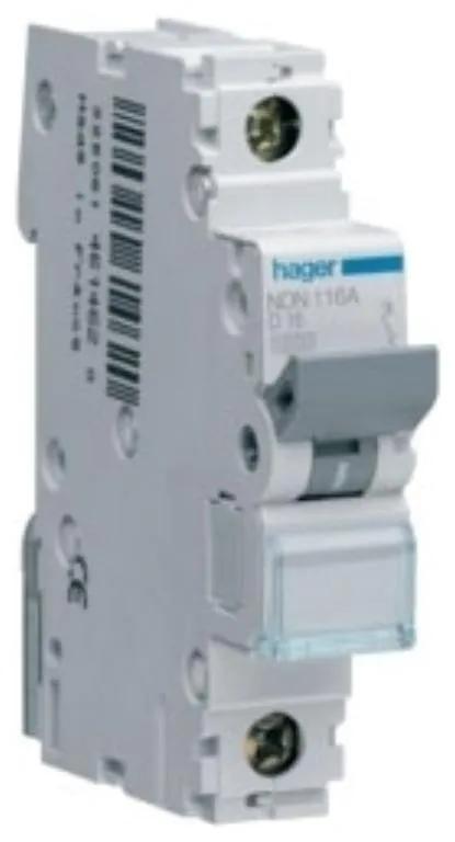 Hager NDN163A MCB SP Type D 63A 10kA