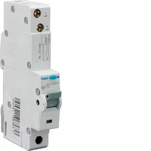 Hager ADA170U RCBO SP A C 20A 30mA 6kA