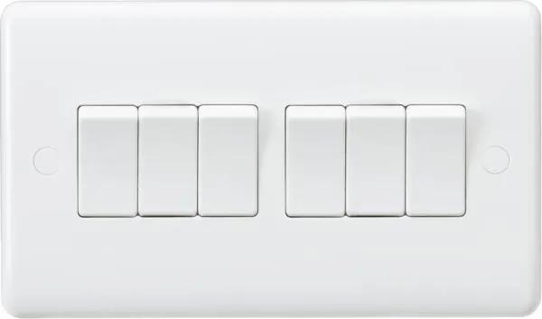 Curved Edge 10AX 6G 2-Way Switch (White)