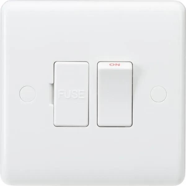 Curved Edge 13A Switched Fused Spur Unit (White)