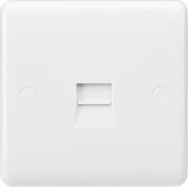 Curved Edge Telephone Extension Socket (White)