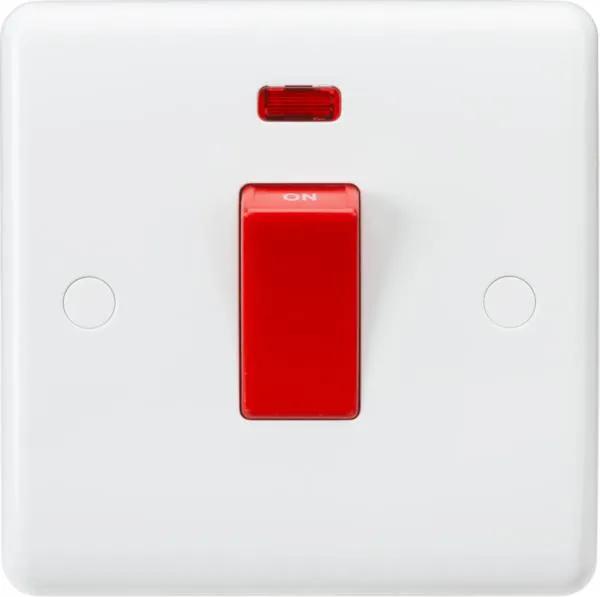 Curved Edge 45A DP Switch with Neon (small) (White)