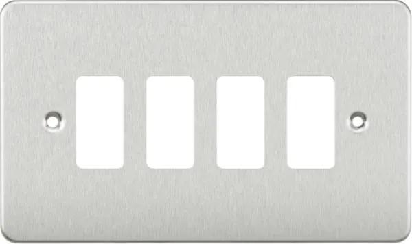 Flat plate 4G grid faceplate – brushed chrome (Brushed Chrome)