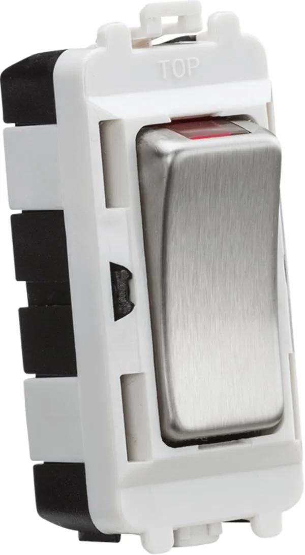 20AX DP module with LED indicator – brushed chrome (Brushed Chrome)