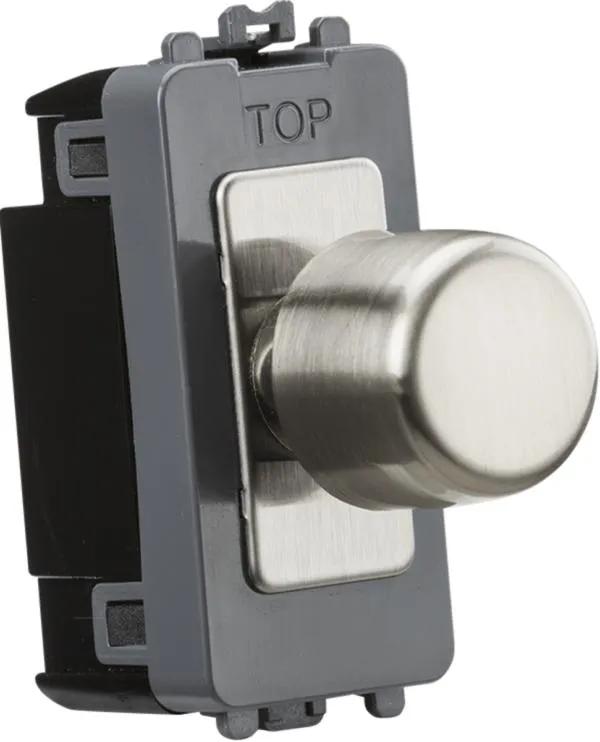 1G 2-way 10-200W (LED 10-100W) trailing edge dimmer module – brushed chrome (Brushed Chrome)