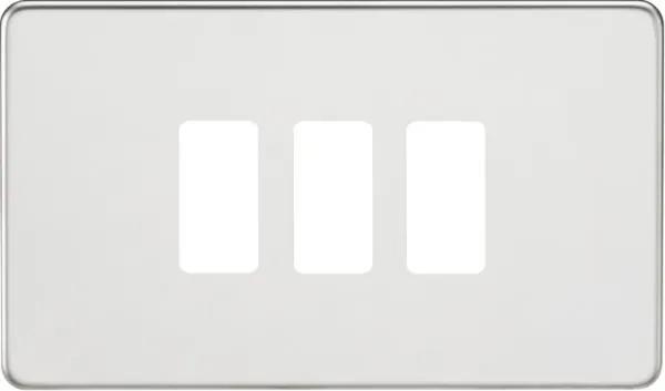Screwless 3G grid faceplate – polished chrome (Polished Chrome)