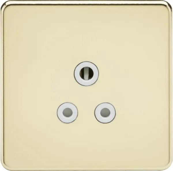 5A Socket Polished Brass with White Insert (Polished White Brass)
