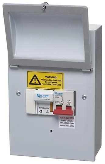 100A SINGLE PHASE SWITCH FUSE IN 5 MODULE METAL CLAD ENCLOSURE SPSF100M