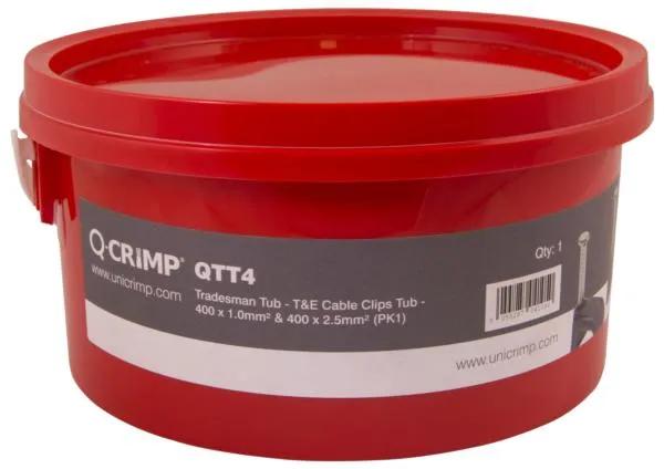 QTT4 Tradesman Tub, 400 x 1.0mm² & 400 x 2.5mm² T&E Cable Clips