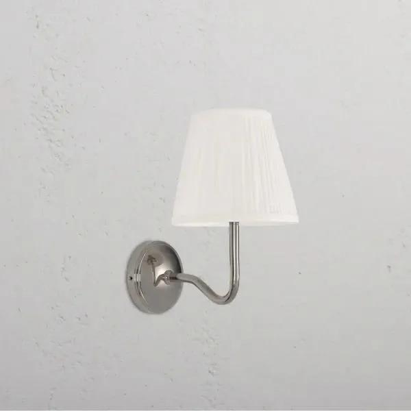 Corston Malvern Medium Wall Light Pleated Alabaster White (Polished Nickel)