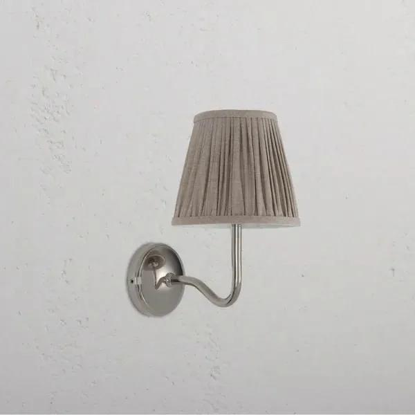 Corston Malvern Medium Wall Light Pleated Natural Beige (Polished Nickel)