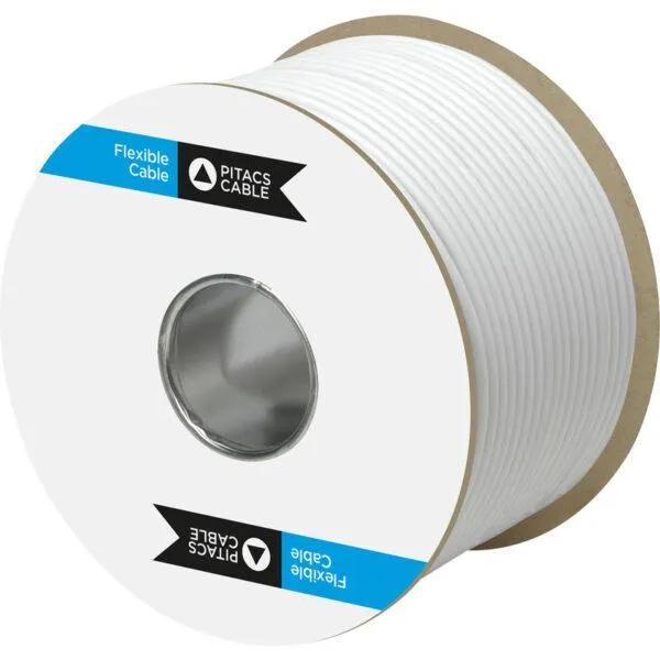 Pitacs 2192Y White 2 Core 0.5mm² Flexible Cable 100m Drum
