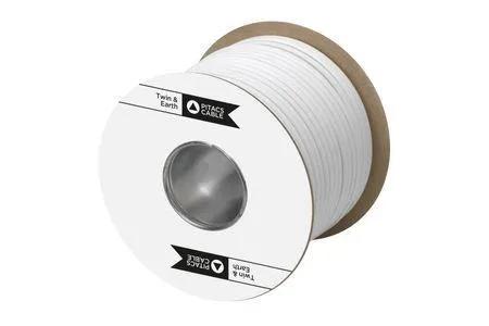 Pitacs 6242BH White 1mm² LSZH Twin & Earth Cable 100m Drum