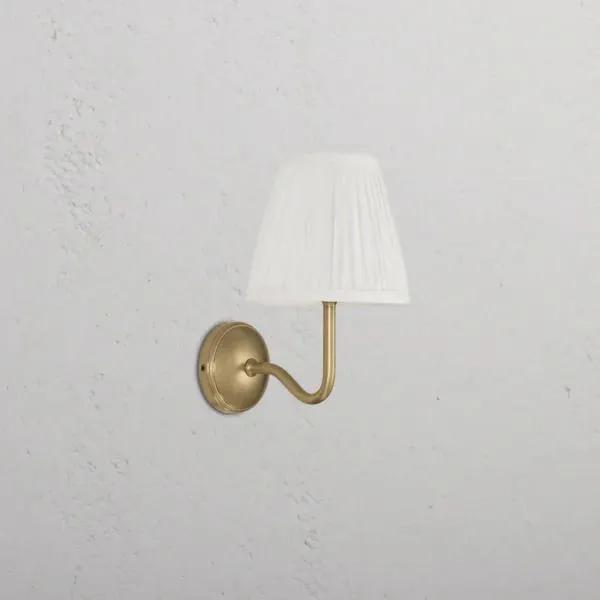 Corston Malvern Small Wall Light Pleated Alabaster White (Antique Brass)
