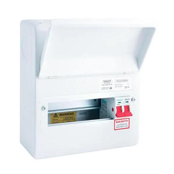 Niglon PCU1008M 8 Way Consumer Unit with 100A Mains Switch