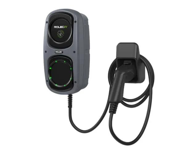 Rolec WallPod Smart EV Charger – up to 7.4kW Type 2 10m Tethered – Grey ROLEC4145G