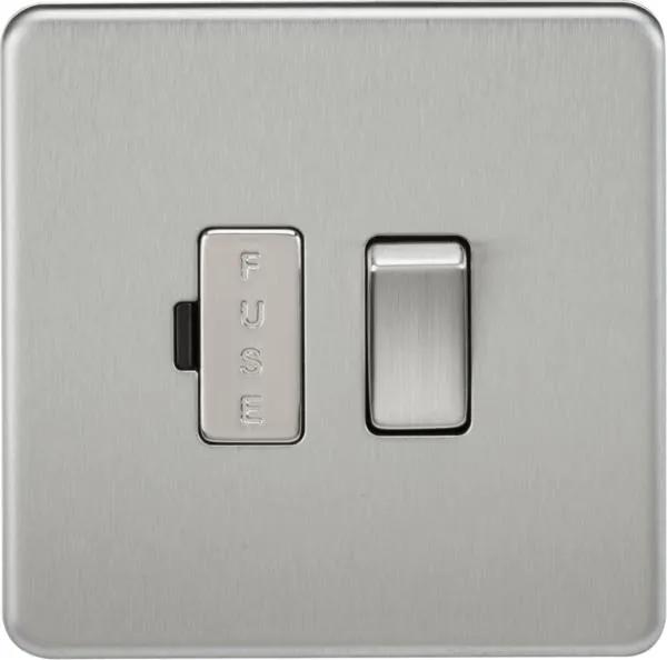Screwless 13A Switched Fused Spur Unit – Brushed Chrome