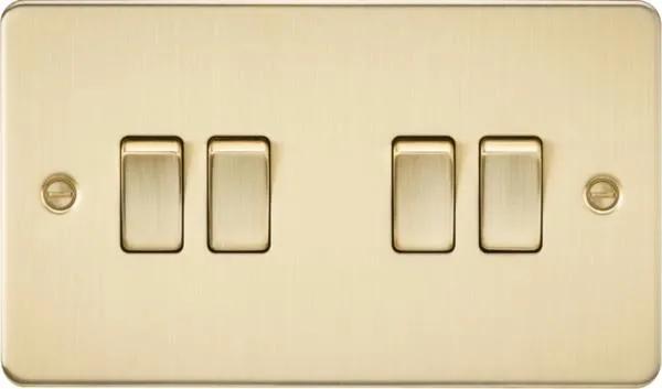 Flat Plate 10AX 4G 2-way switch – brushed brass (Brushed Brass)