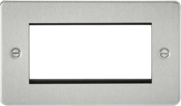 Flat Plate 4G modular faceplate – brushed chrome (Brushed Chrome)
