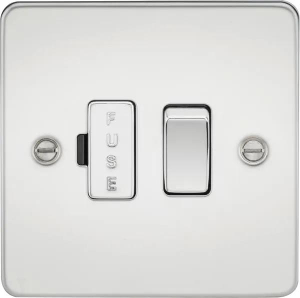 Flat Plate 13A switched fused spur unit – polished chrome (Polished Chrome)