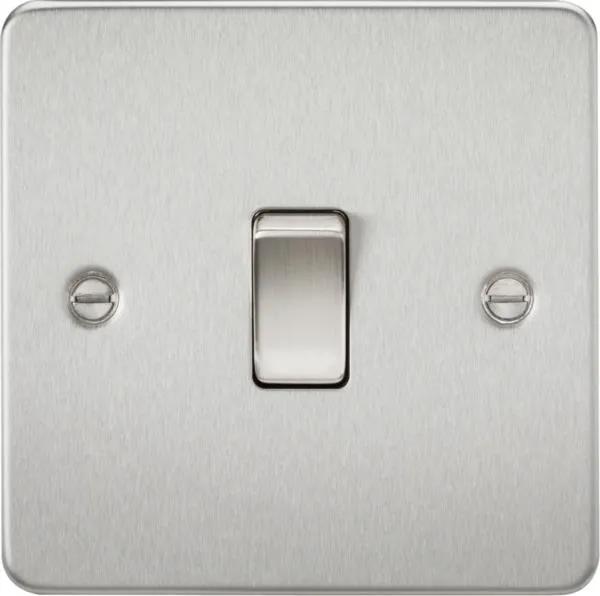 Flat Plate 20A 1G DP switch – brushed chrome (Brushed Chrome)