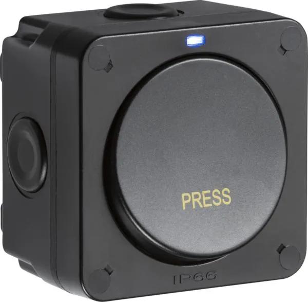 IP66 20AX 1G 1-way retractive switch – Black