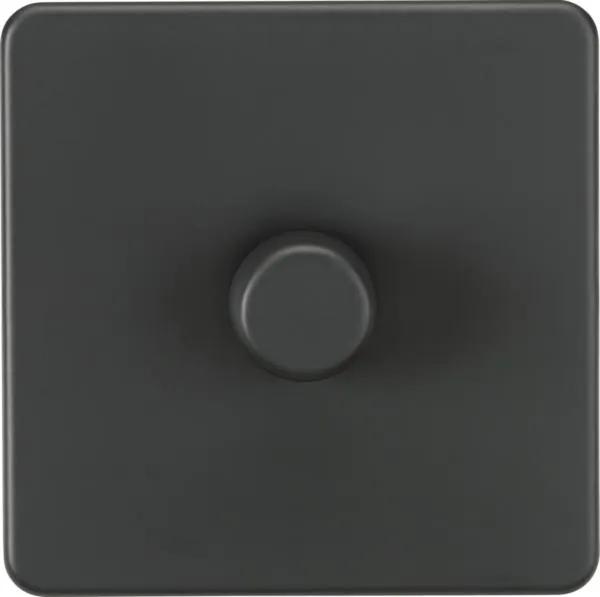 Screwless 1G 2-way 10-200W (5-150W LED) trailing edge dimmer – Anthracite