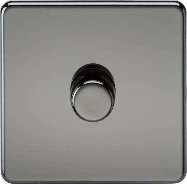 Screwless 1G 2-way 10-200W (5-150W LED) trailing edge dimmer – Black Nickel (Nickel Black)