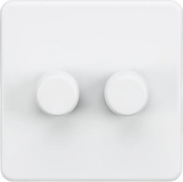 Screwless 2G 2-way 10-200W (5-150W LED) trailing edge dimmer – Matt White (White)