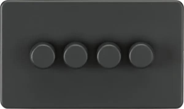 Screwless 4G 2-way 10-200W (5-150W LED) trailing edge dimmer – Anthracite